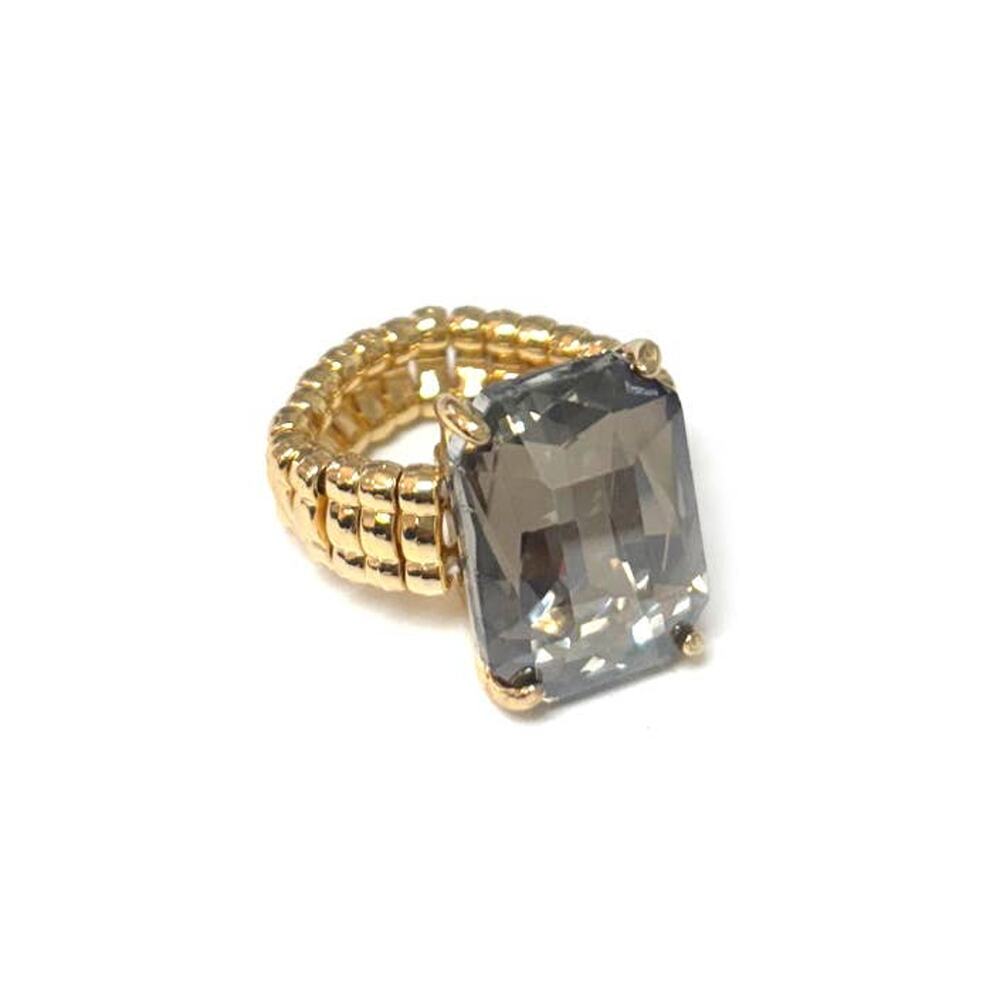 Dopamine Rectangular Glass Cocktail Stretch Adjustable Ring - Picture 14 of 16